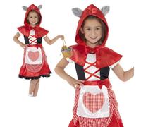 Smiffys Costume Carnevale Per Bambina Cappuccetto Rosso Completo Rossa