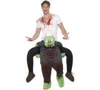 Smiffys Costume cavalluccio zombie, Verde e grigio, Tuta intera con finte gambe