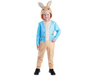Smiffys Costume classico da Peter Rabbit per bambini, tutto in uno, con cappuccio, con licenza ufficiale, per feste ed eventi della Giornata mondiale del libro