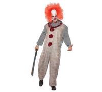 Uomo Vintage Clown Costume Donna Halloween Giullare Circo Completo