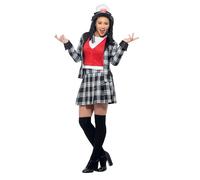 SMIFFYS Costume Clueless Dionne, Nero, con gonna, top, giacca, calze al ginocchio e cappello Halloween, Carnevale