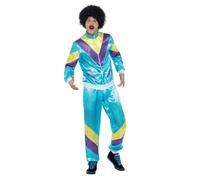 SMIFFYS Costume completo aspetto alla moda anni '80, blu con giacca e pantaloni Halloween
