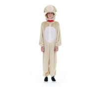 Smiffys Costume da agnello per bambini, tuta bianca con cappuccio, unisex, costume da agnello per Halloween, morbido costume per cosplay per ragazzi e ragazze, per il giorno del libro, facile da usare