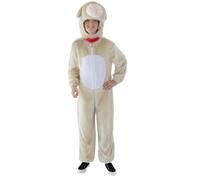 Smiffys Costume da agnello per bambini, tuta con cappuccio, unisex, morbido costume da agnello bianco, costume per Halloween, Giornata mondiale del libro, feste divertenti, cosplay