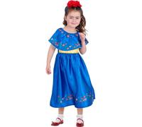 SMIFFYS Costume da artista Frida, bambini, con vestito e fascia Halloween