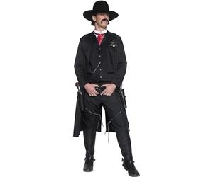 SMIFFYS Costume da autentico sceriffo del Western con giacca, top, fiocco e spilla Halloween, Carnevale