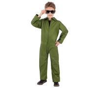 Smiffys Costume da caldaia verde per bambini, unisex, tuta tutto in uno, per Halloween e personaggi dei film TV, età 7-9 anni