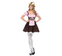 SMIFFYS Costume da Cameriera Bavarese, Marrone, Vestito Corto con Grembiule Attaccato