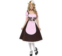 SMIFFYS Costume da Cameriera Bavarese, Marrone, Vestito Lungo con Grembiule Attaccato Halloween
