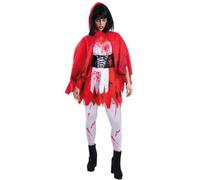 SMIFFYS Costume da Cappuccetto Rosso zombie, abito da Halloween per adulti