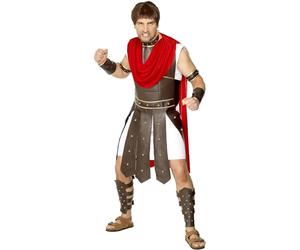 SMIFFYS Costume da centurione con vestito e accessori per l'armatura per le gambe, le braccia, i polsi e il collo Halloween, Carnevale