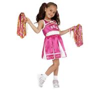 SMIFFYS Costume da cheerleader, bambina con abito e pompon Halloween