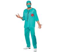 Uomo Costume da Dottore Scrubs Surgeon Uniforme Ospedale Costume Adulti M L