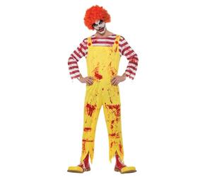 SMIFFYS Costume da Clown Killer Kreepy, Giallo e rosso, con tuta Halloween
