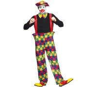SMIFFYS Costume da clown urlante, multi-colore con pantaloni, cappello e farfallino Halloween, Carnevale