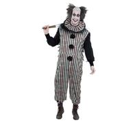 Smiffys Costume da clown vintage scuro con tuta e volant sul collo, costume per Halloween per adulti