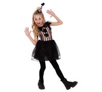 Smiffys Costume da clown vintage scuro, vestito e cappello per ragazze, costume di Halloween per bambini