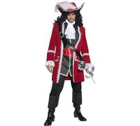Smiffys Deluxe Authentic Pirate Captain Costume, Red (Size M)
