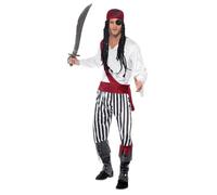 Smiffys Costume da corsaro, adulto con parte superiore, pantaloni, copricapo e cinta