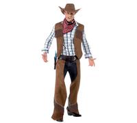 Smiffys Fringe Cowboy Costume, Brown (Size M)