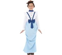 SMIFFYS Costume da damina vittoriana, blu, con abito e cappello