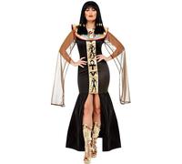 SMIFFYS Costume da dea egiziana, Nero, Abito con mantello Halloween