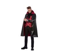 SMIFFYS Costume da diavolo, Rosso e nero, Top, mantello e corna