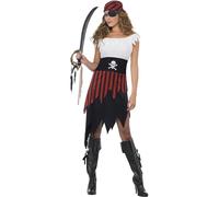 Smiffys Costume da donna pirata, con abito e copricapo Halloween, Carnevale