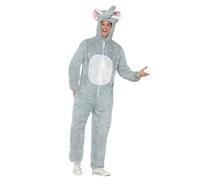 SMIFFYS Costume da elefante, grigio include tuta con cappuccio Halloween, Carnevale