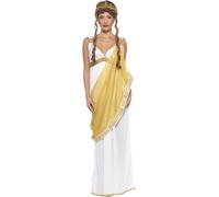SMIFFYS Costume da Elena di Troia bianco e oro, Abito e tiara