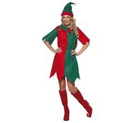 Smiffy's Costume donna Elfo di Natale Cappello e tunica Rosso e verde