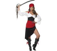 SMIFFYS Costume da giovane pirata sfacciata con gonna top, cinta e foulard