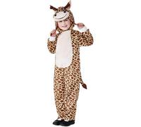 SMIFFYS Costume da giraffa per bambini, Multicolore, con tuta e cappuccio