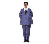 SMIFFYS Costume da Gomez, Addams Family, Viola, con top, pantaloni, baffi e parrucca Halloween, Carnevale