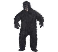Smiffys Costume da gorilla, nero con tuta, maschera, mani e piedi Halloween, Carnevale