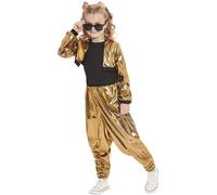 SMIFFYS Costume da Hammer time anni '80, Oro, Maglia, pantaloni e giacca Halloween, Carnevale