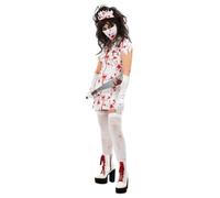 Smiffys Costume da infermiera zombie con maschera e vestito, costume da donna per Halloween, spaventoso personaggio horror dell'ospedale