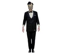SMIFFYS Costume da Lurch, Addams Family, Nero, con top, pantaloni e maschera Halloween