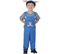 SMIFFYS Costume da maialino di campagna per bambini, Blu, Costume intero e cappello Halloween