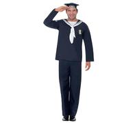 Smiffys Costume da marinaio, include cappello, parte superiore e pantaloni Halloween