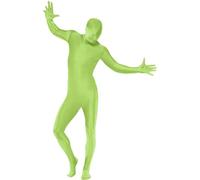 SMIFFYS Costume da mimo,verde con marsupio, zip nascosta e apertura sotto il mento Halloween