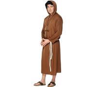 SMIFFYS Costume da monaco, adulto, marrone, include abito con cappuccio e cinta