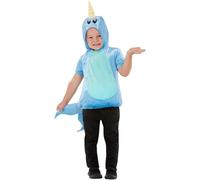 SMIFFYS Costume da narvalo per bambini, Blu, Maglia con cappuccio