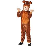 SMIFFYS Costume da orso per bambini, Marrone, con tuta e cappuccio Halloween