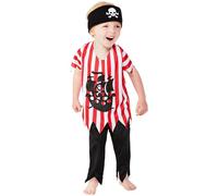 SMIFFYS Costume da pirata Jolly da bambini, Multicolore, con maglia, pantaloni, e bandana Halloween, Carnevale