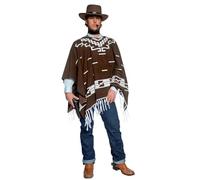SMIFFYS Costume da pistolero ricercato di una vera città western con poncho, abito con f