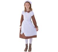 Bambini Povero Vittoriano Ragazza Costume & Cappello Cameriera Completo Nuovo