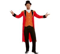 Smiffy's Costume Direttore di pista circo Deluxe, Rosso, giacca, camicia finta e pantaloni, Adulti