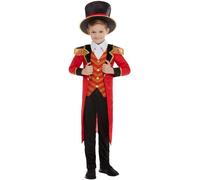 SMIFFYS Costume da presentatore, rosso, con giacca, camicia finta, pantaloni e cappello Halloween
