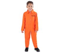 Smiffys Costume da prigioniero fuggito per bambini, unisex, per dolcetto o scherzetto di Halloween e feste a tema, età 7-9 anni